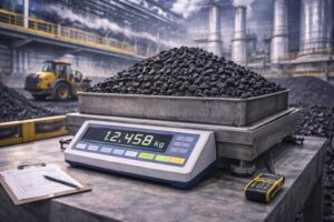 Penimbangan batubara di pabrik pembangkit listrik