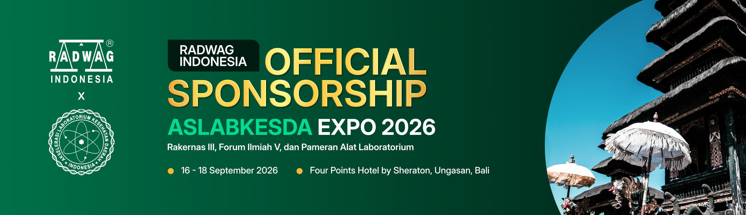 RADWAG Indonesia Sponsorship Utama ASLABKESDA 2026 Bali